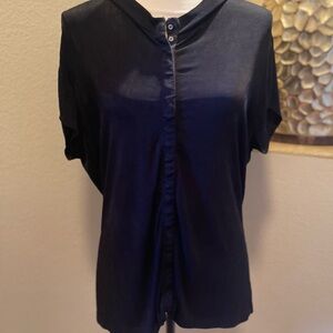 Chico's Black Snap Front Shirt
